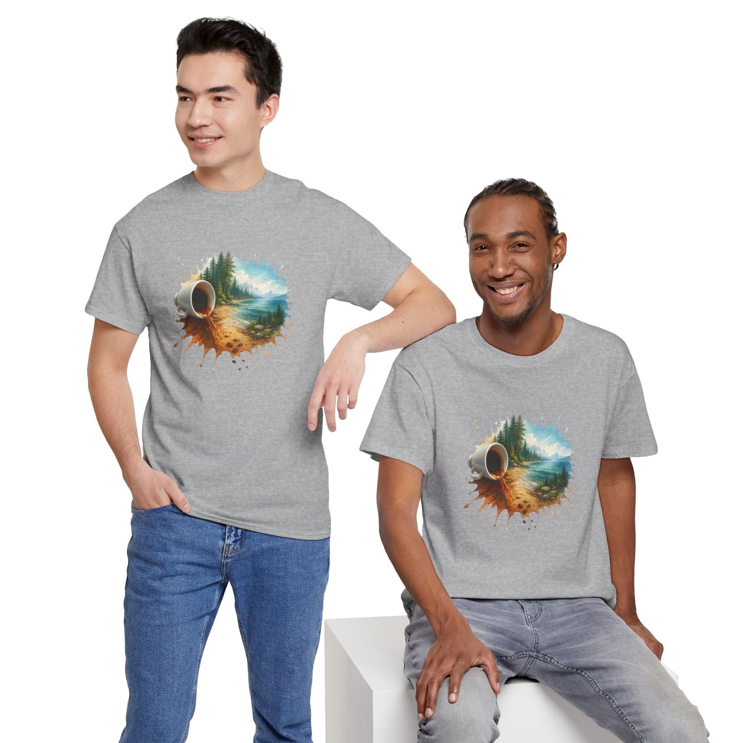 Nature-Inspired Unisex Heavy Cotton Tee, Casual Outfit, Gift for Nature Lovers, Camping Apparel, Outdoor Adventure Shirt