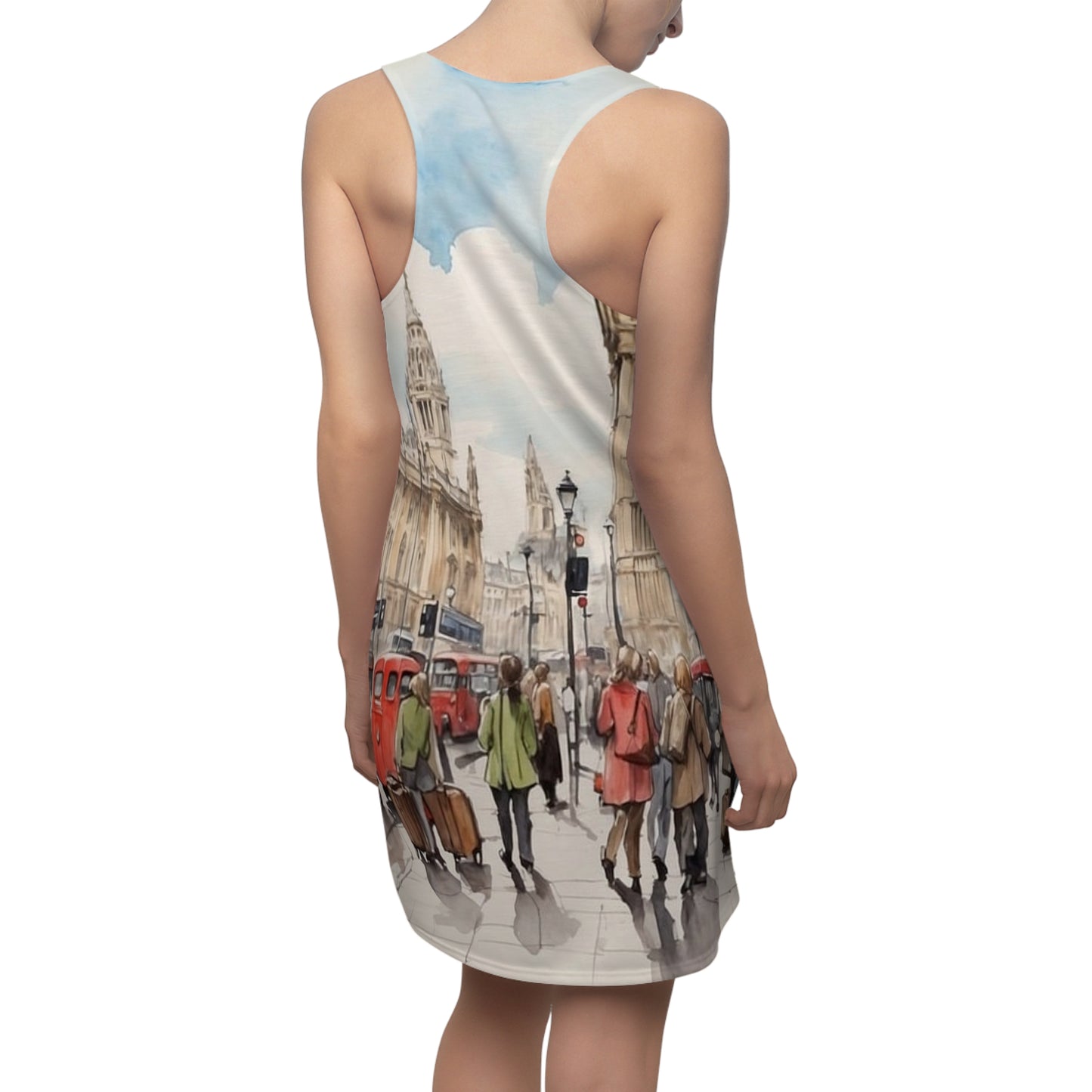London-Inspired Women's Racerback Dress, Summer Dress, Vacation Outfit, Travel Apparel, Unique Gift Idea