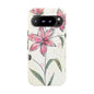 Floral Phone Case with Elegant Pink Lilies, Cute Floral Accessories, Phone Protection, Gift for Her, Stylish Cell Phone Cover