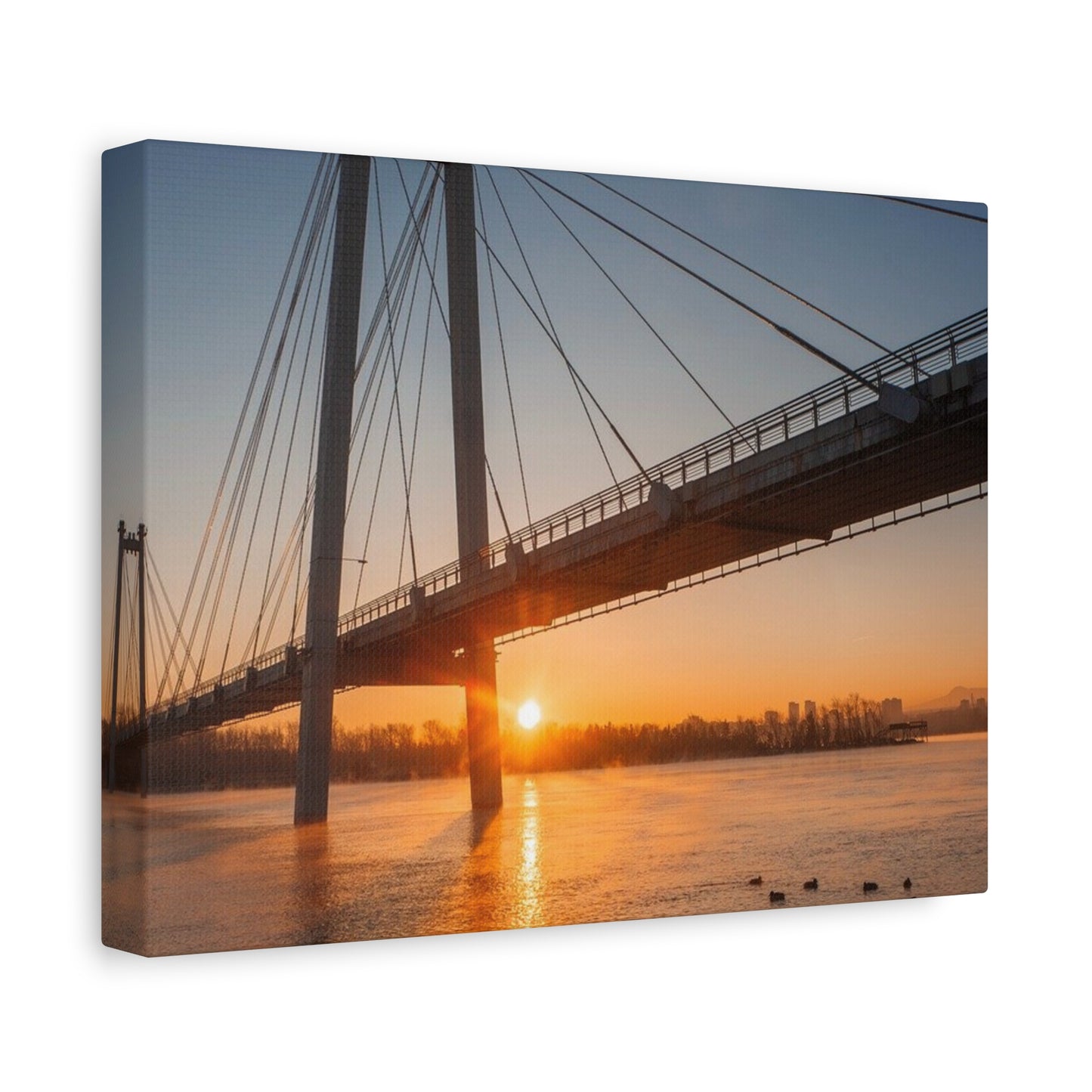 Sunrise Bridge Canvas Wall Art — Matte Stretched Canvas
