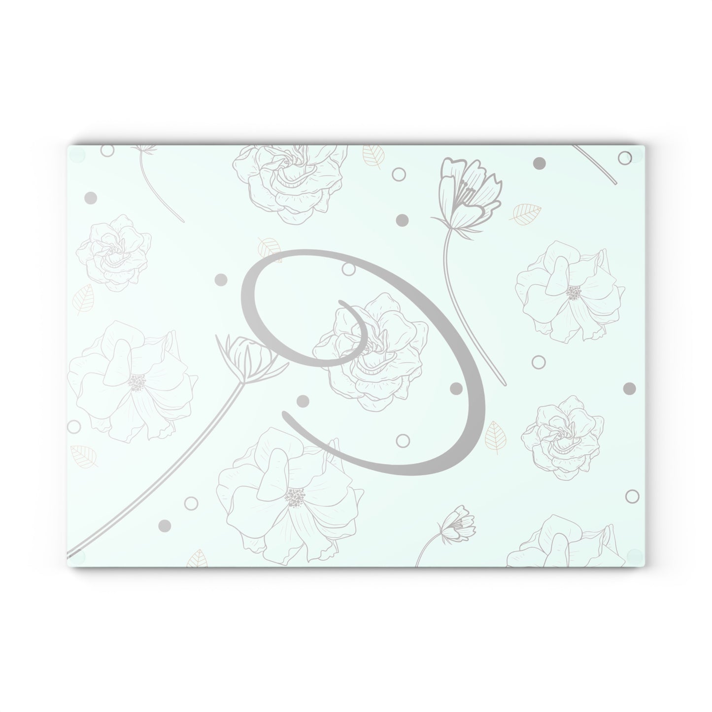 Personalized Floral Glass Cutting Board, Kitchen Decor, Wedding Gift, Housewarming Gift, Cooking Gift, Custom Kitchen Accessory