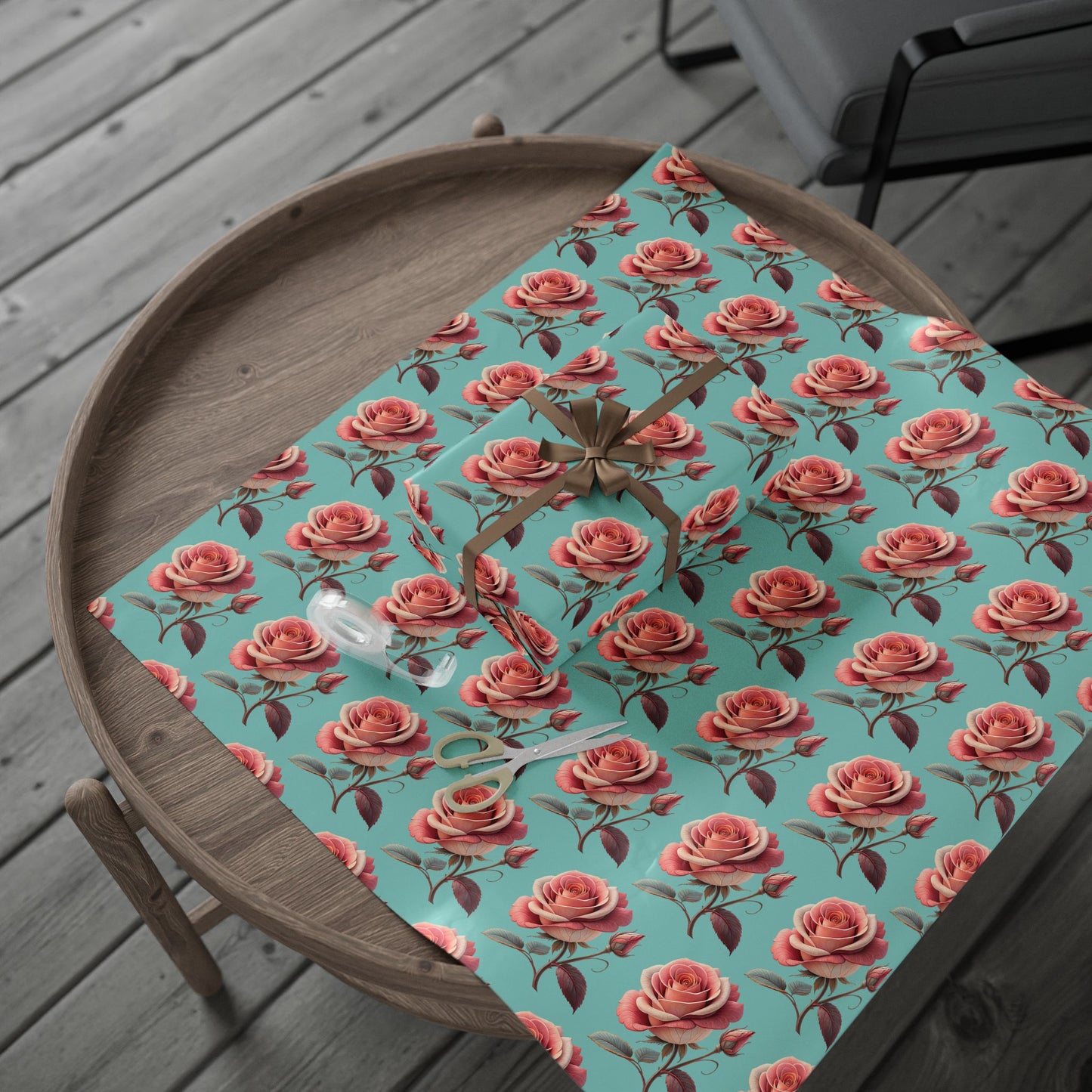 Floral Wrapping Paper, Vintage Rose Gift Wrap, Eco-Friendly Wrapping Sheets, Birthday, Bridal Shower, Holiday Packaging
