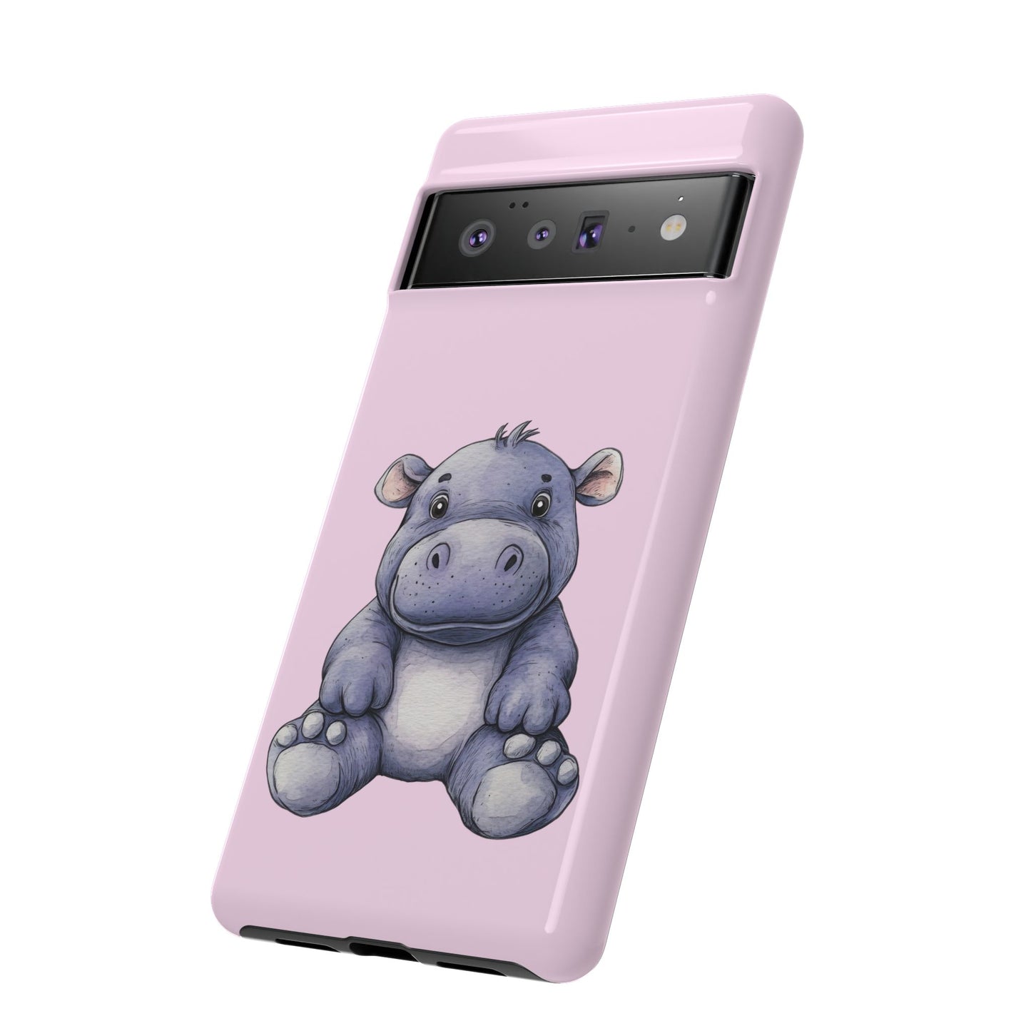 Cute Hippo Phone Case - Tough Cases, Animal Phone Cover, Kawaii Accessories, Gifts for Kids, Unique Tech Gear