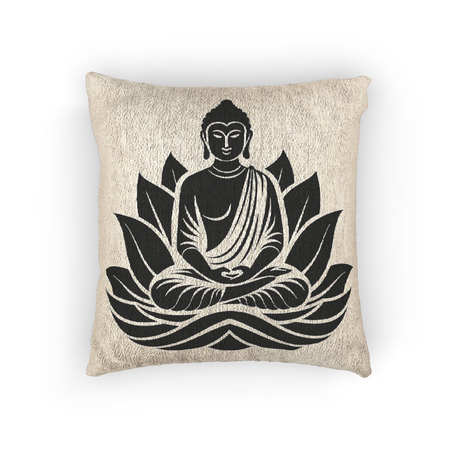 Meditation Buddha Woven Pillow | Yoga Decor, Mindfulness Gift, Boho Home Accent, Zen Room Decoration, Spiritual Homeware