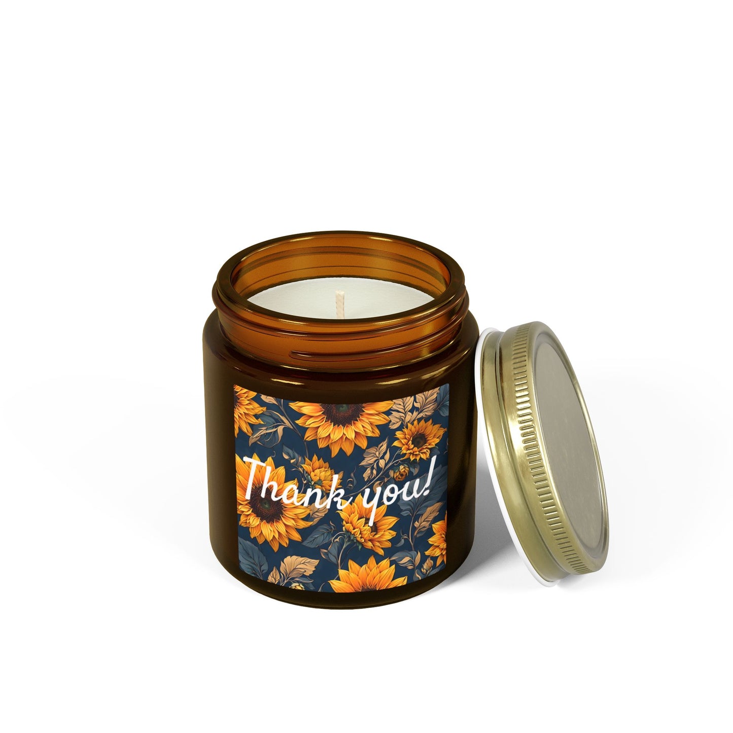 Thank You Sunflower Scented Candle — Coconut Apricot Wax (4oz/9oz)