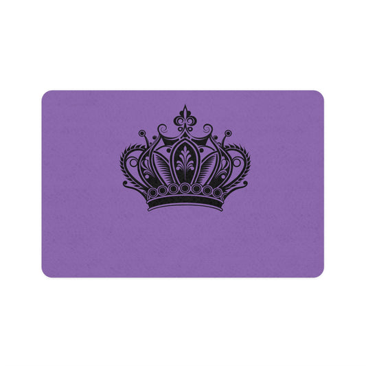 Royal Crown Pet Food Mat (12x18) — Non-Slip Purple & Black Feeding Mat for Cats & Dogs