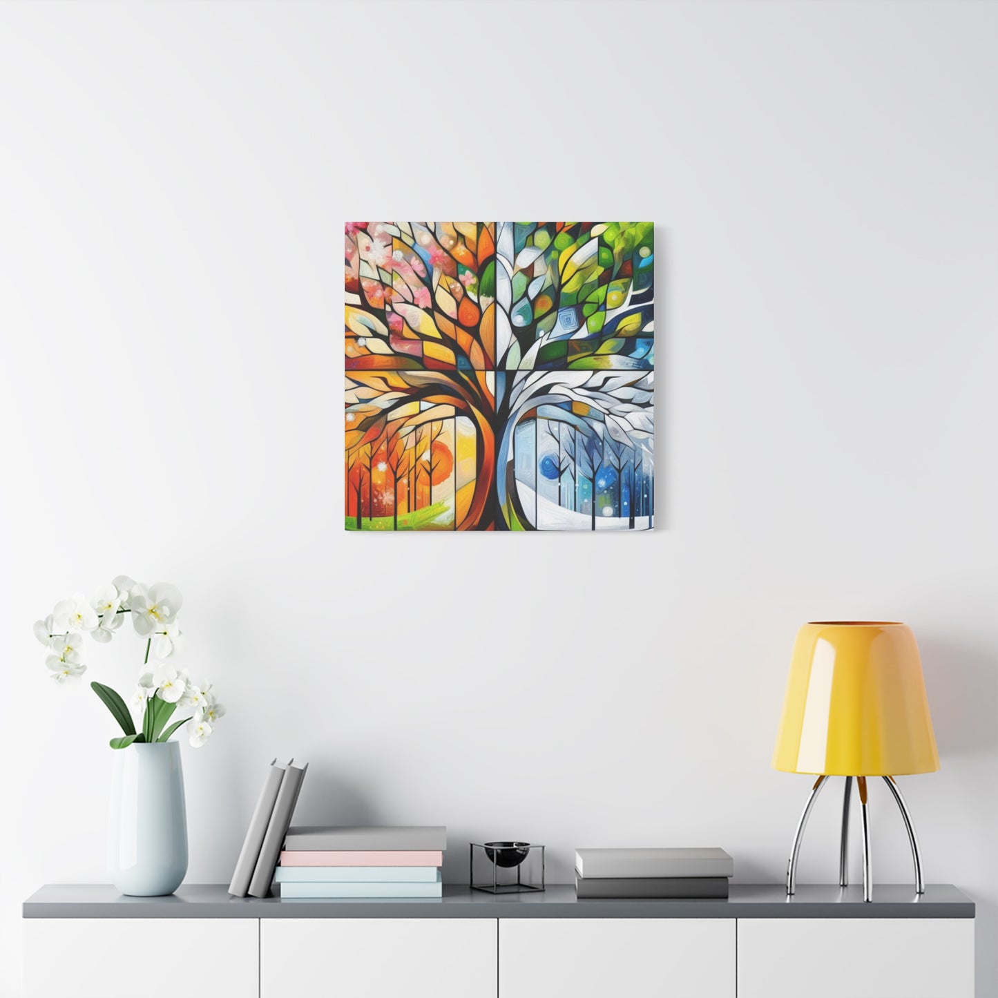 Seasons Tree Canvas Wall Art — Four Seasons Matte Stretched Canvas