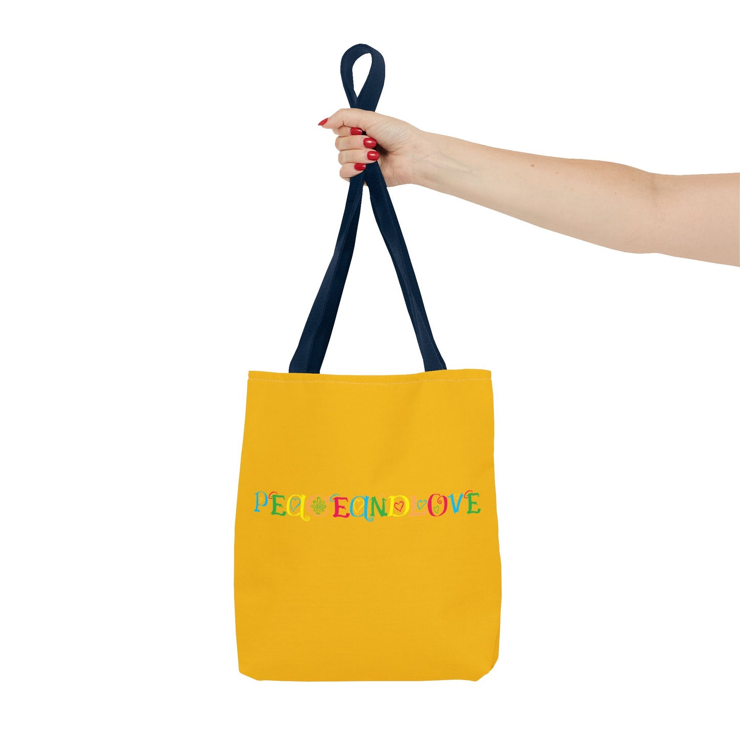 Colorful Peace and Love Tote Bag | Eco-Friendly Shopping Bag, Beach Tote, Gift for Friends, Everyday Carryall