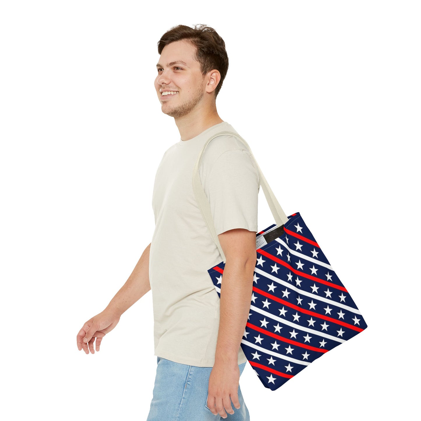Patriotic Tote Bag, USA Flag Inspired, Star Patterned Purse, Summer BBQ, Independence Day, Memorial Day, Everyday Use