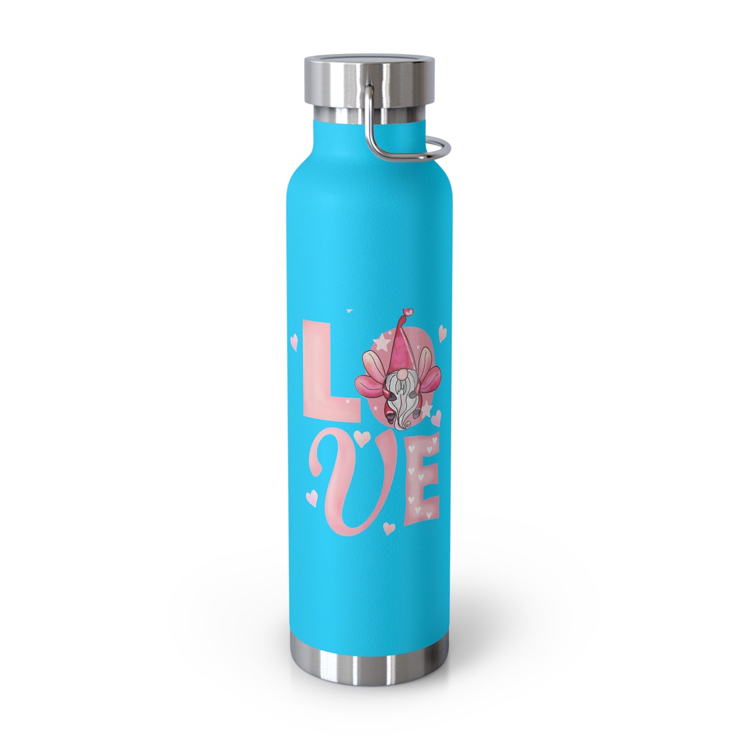 22oz Insulated Bottle — Red 'LOVE' Floral Valentine Water Bottle
