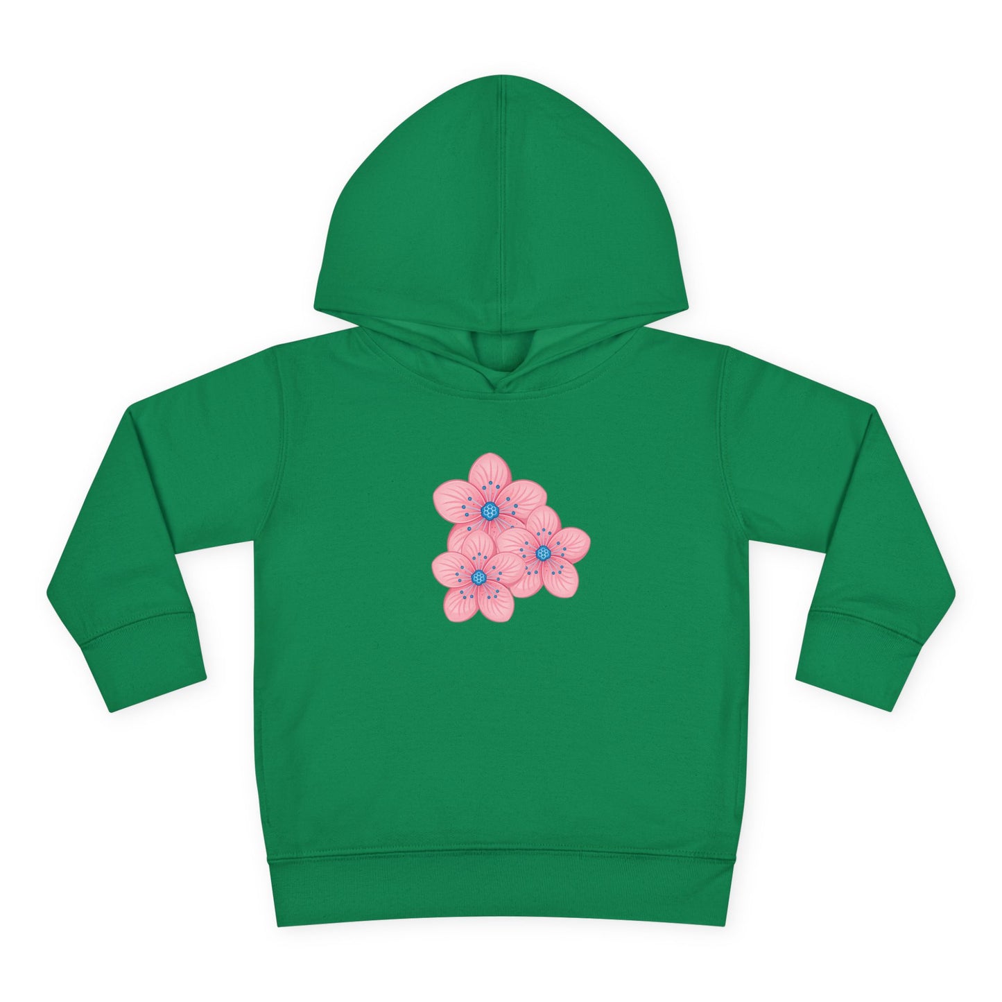 Adorable Toddler Pullover Fleece Hoodie with Pink Flower Design, Kids Sweatshirt, Toddler Clothing, Spring Outfit, Cute Gift for Kids