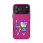Colorful Love Phone Case, Tough Cases for iPhone, Cute Phone Accessory, Gift for Her, Summer Vibe Phone Cover