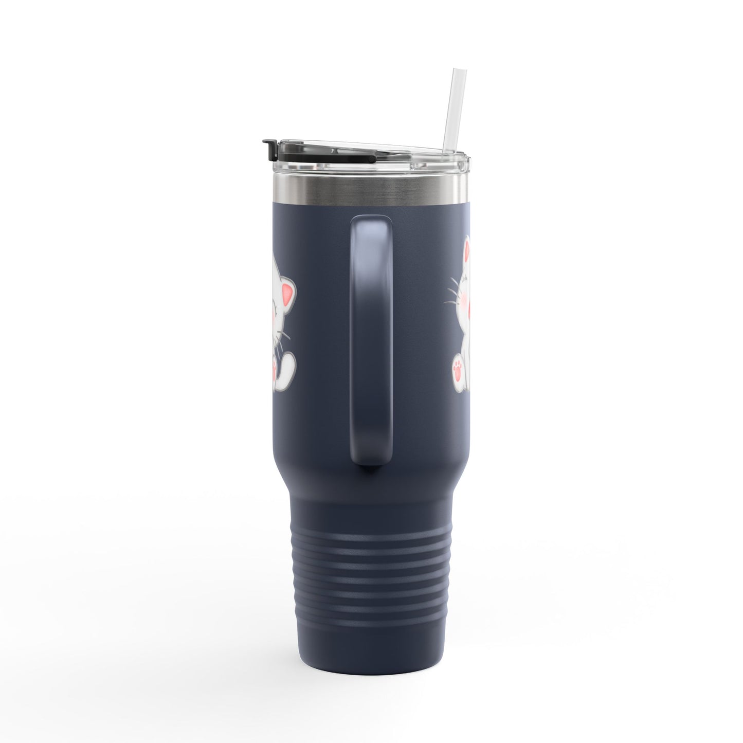 Cute Cat Insulated Travel Mug, 40oz | Funny Coffee Mug for Cat Lovers, Animal Lover Gift, Travel Tumbler, Pet Themed Drinkware