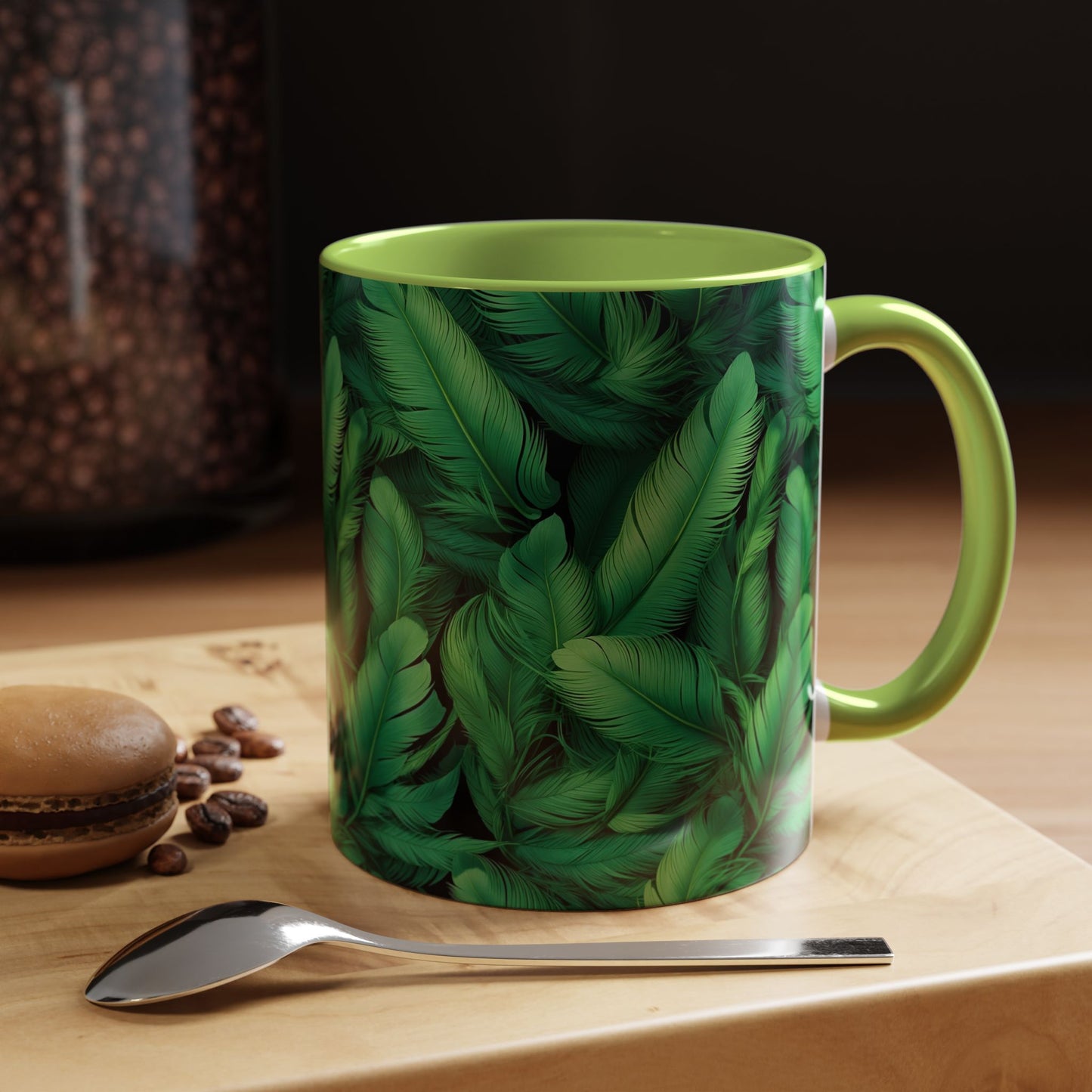Tropical Leaf Coffee Mug - Green Botanical Drinkware, Ideal Gift for Nature Lovers, Home Decor, Tropical Theme, Eco-Friendly Beverage