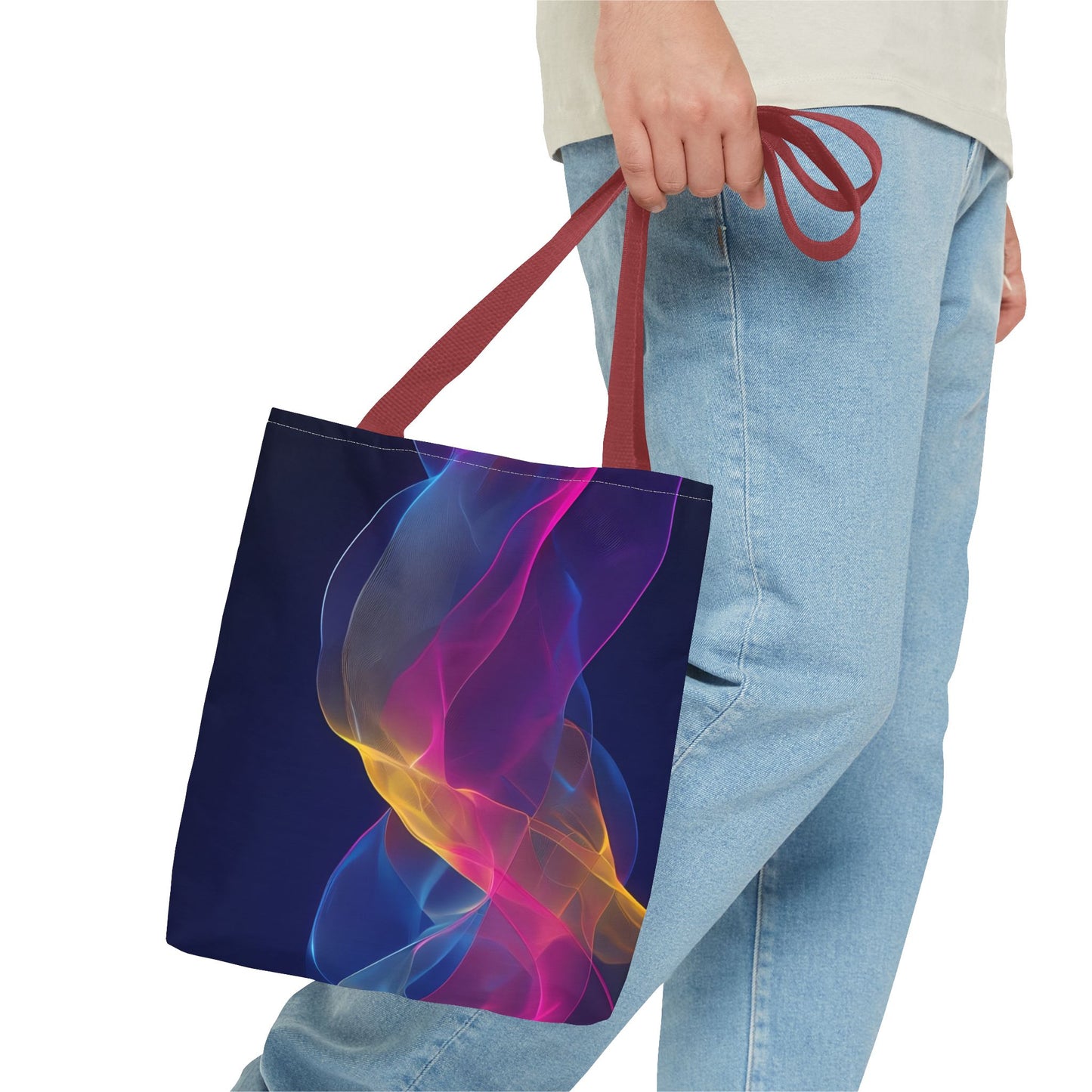 Colorful Abstract Tote Bag, Stylish Shopping Bag, Reusable Groceries Bag