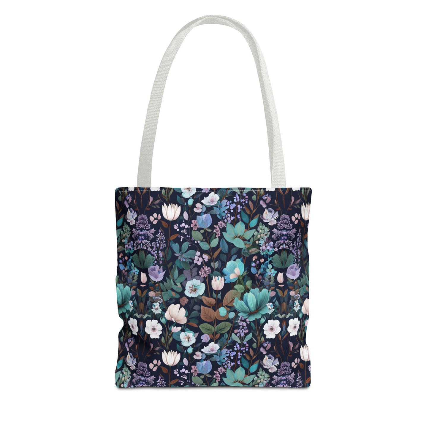 Floral Nightfall Tote Bag — Dark Botanical All-Over Print
