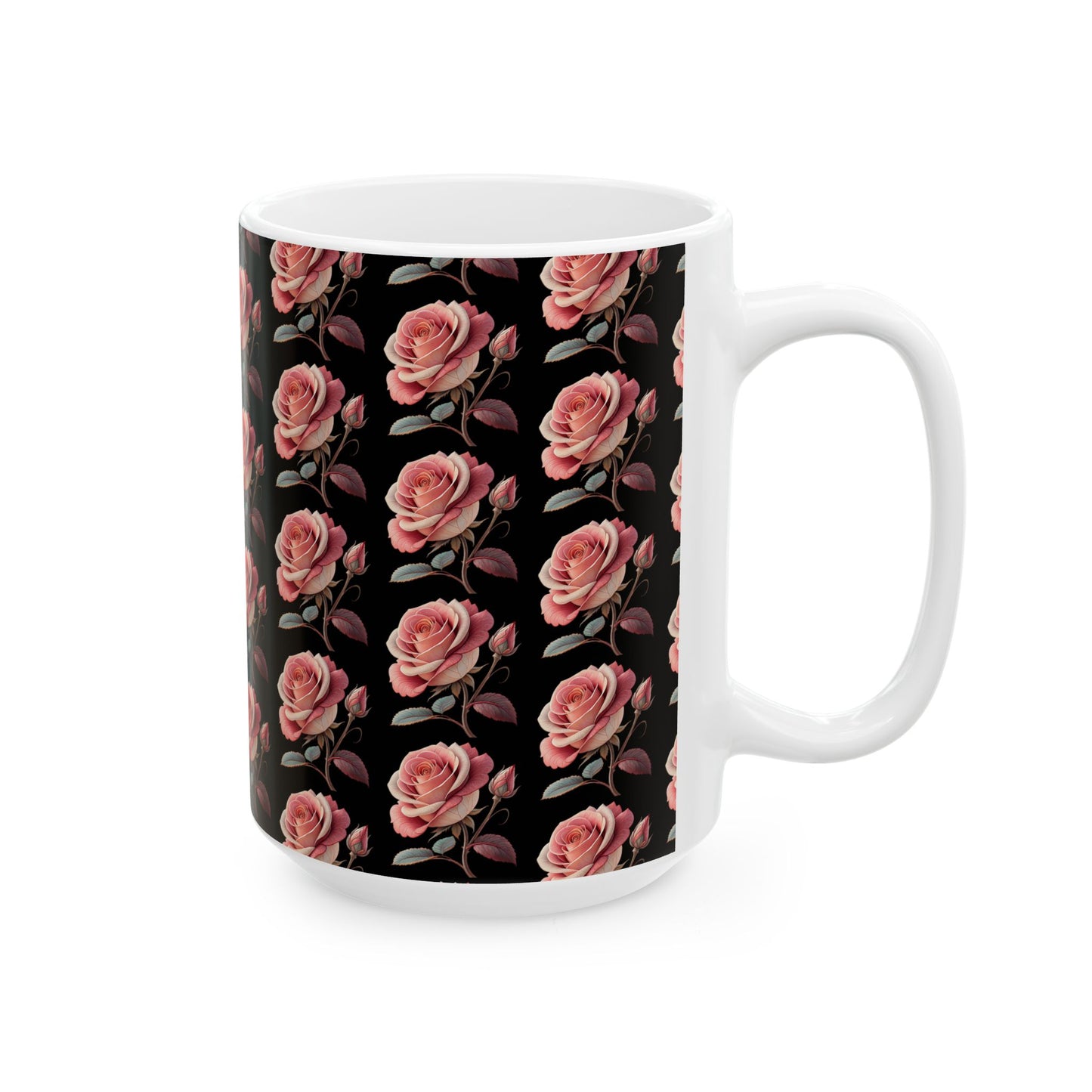 Ceramic Mug, (11oz, 15oz) Roses