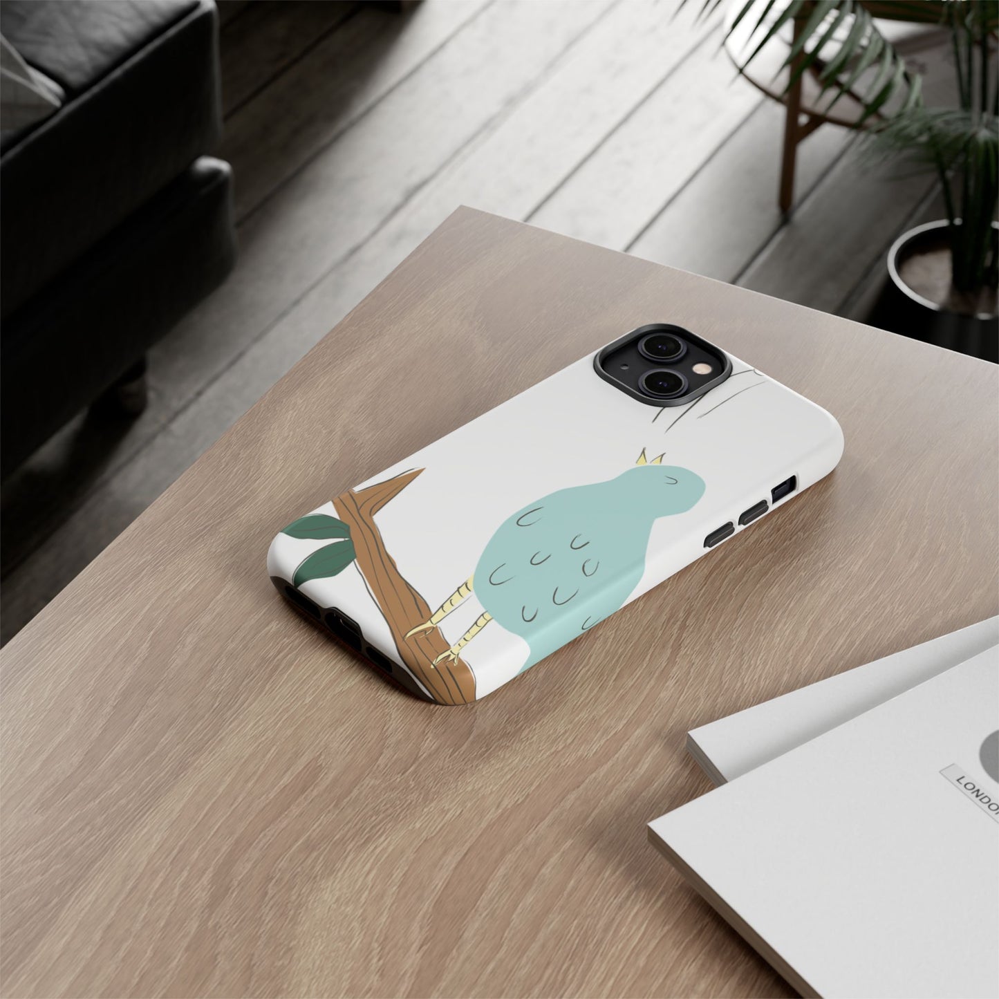 Birdsong Phone Case — Cute Blue Bird on Branch Protective Case