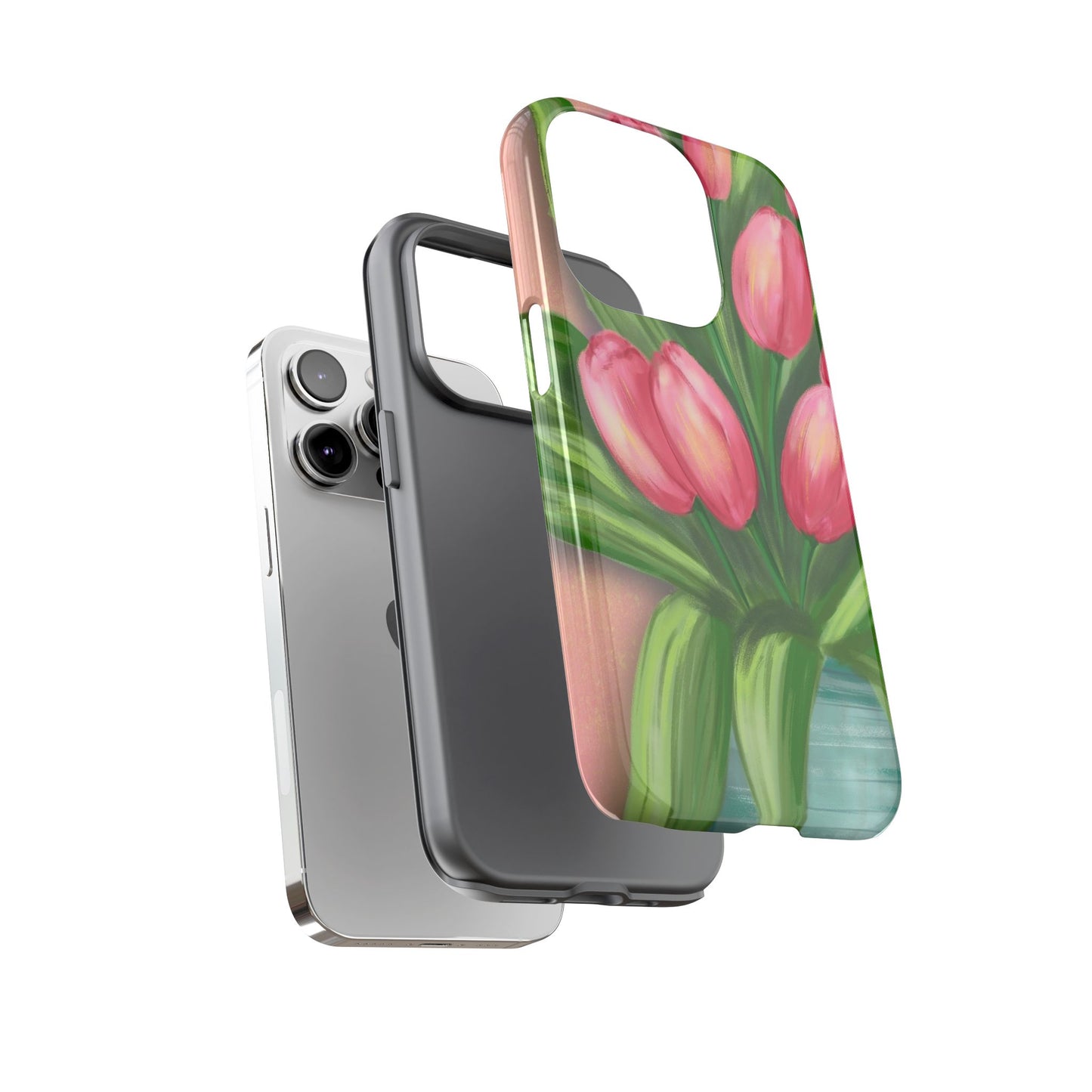 Floral Phone Case with Vibrant Tulips - Tough Cases for Garden Lovers, Spring Gifts, Nature Enthusiasts, Unique Gadget Accessories, [...]