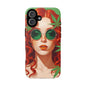 Vibrant Phone Case with Retro Greenery Design, Trendy Case for Casual Look, Gift for Her, Summer Vibes, Unique Phone Accessory