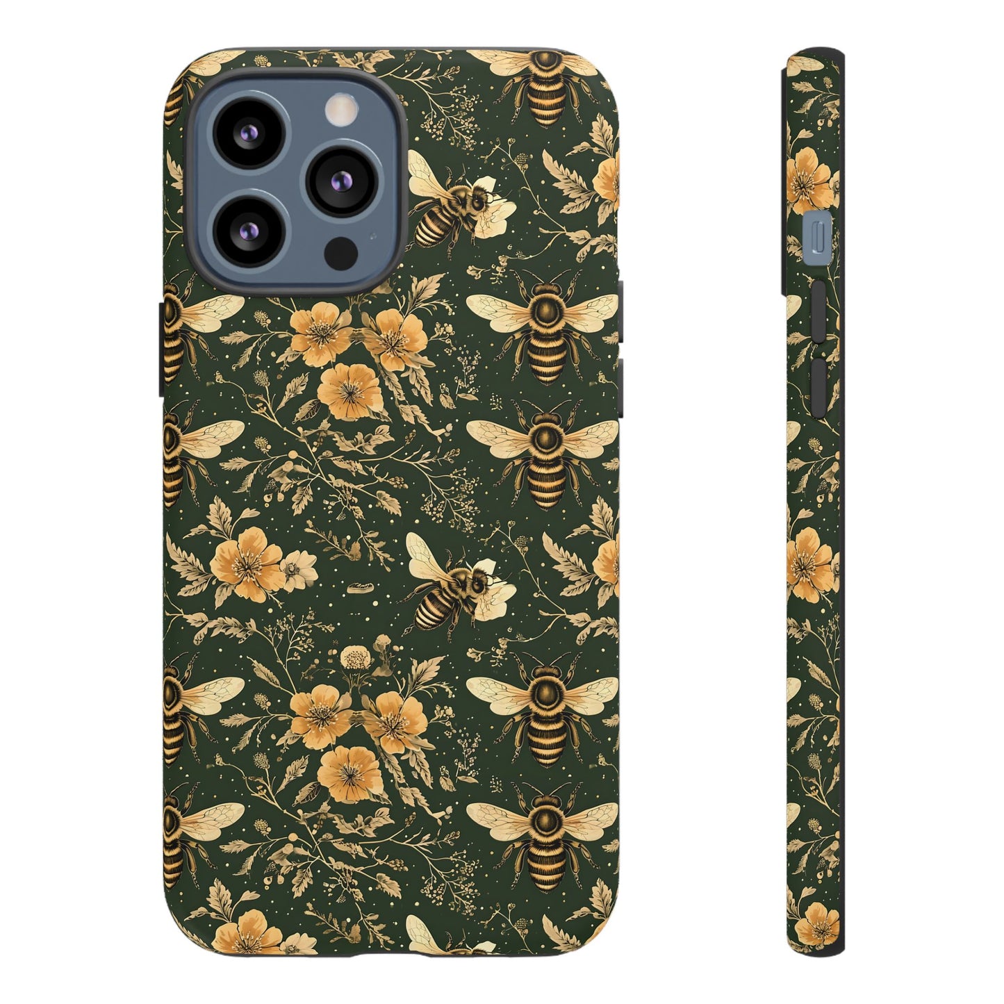 Nature-Inspired Phone Case, Tough Cases for Nature Lovers, Floral Bee Design, Eco-Friendly Gift, Summer Vibes, Trendy Phone Accessory,
