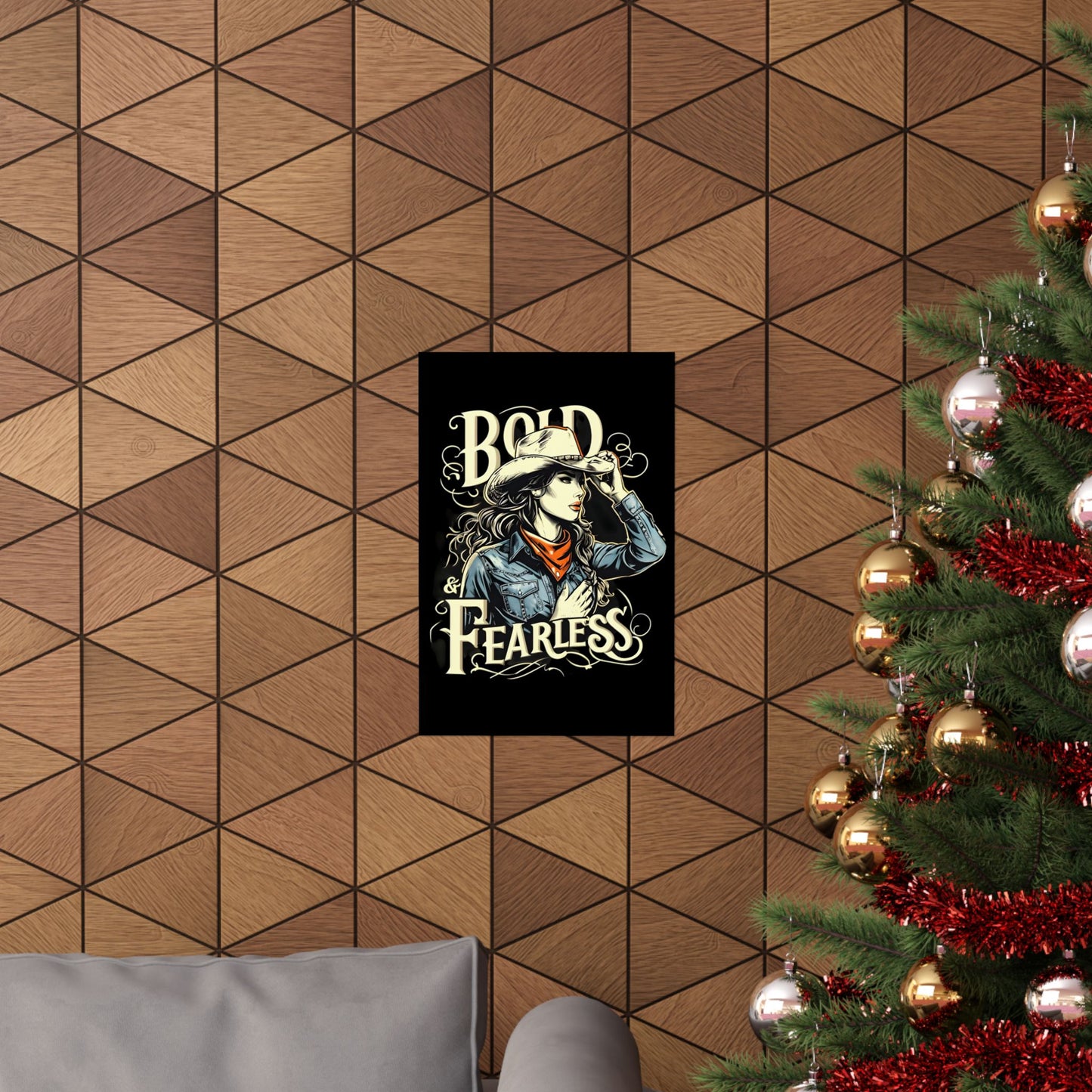 Bold & Fearless Cowboy Woman Poster — Matte Vertical Wall Art