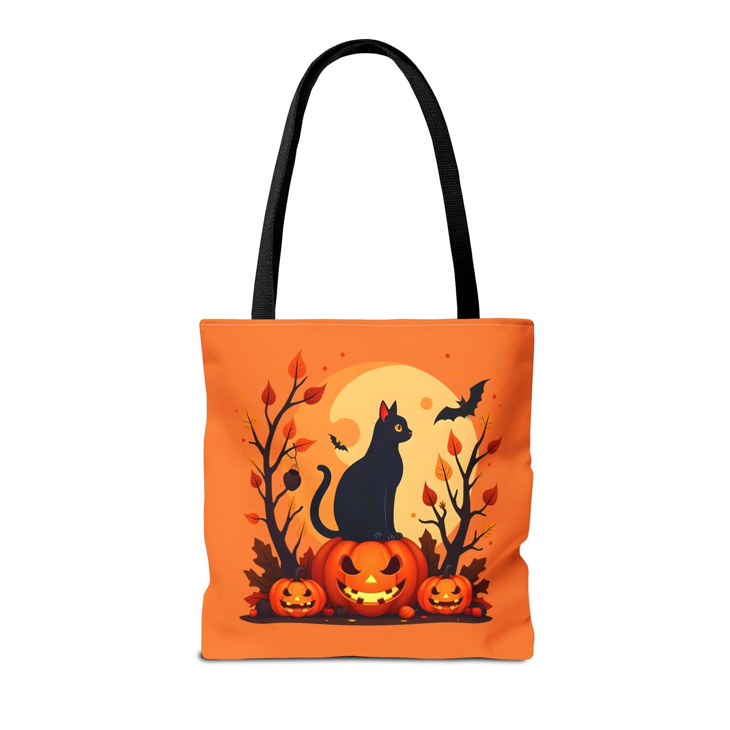 Halloween Cat Tote Bag | Spooky Halloween Accessory, Trick or Treat, Gift for Cat Lovers, Fall Fashion Must-Have, Pumpkin Decor