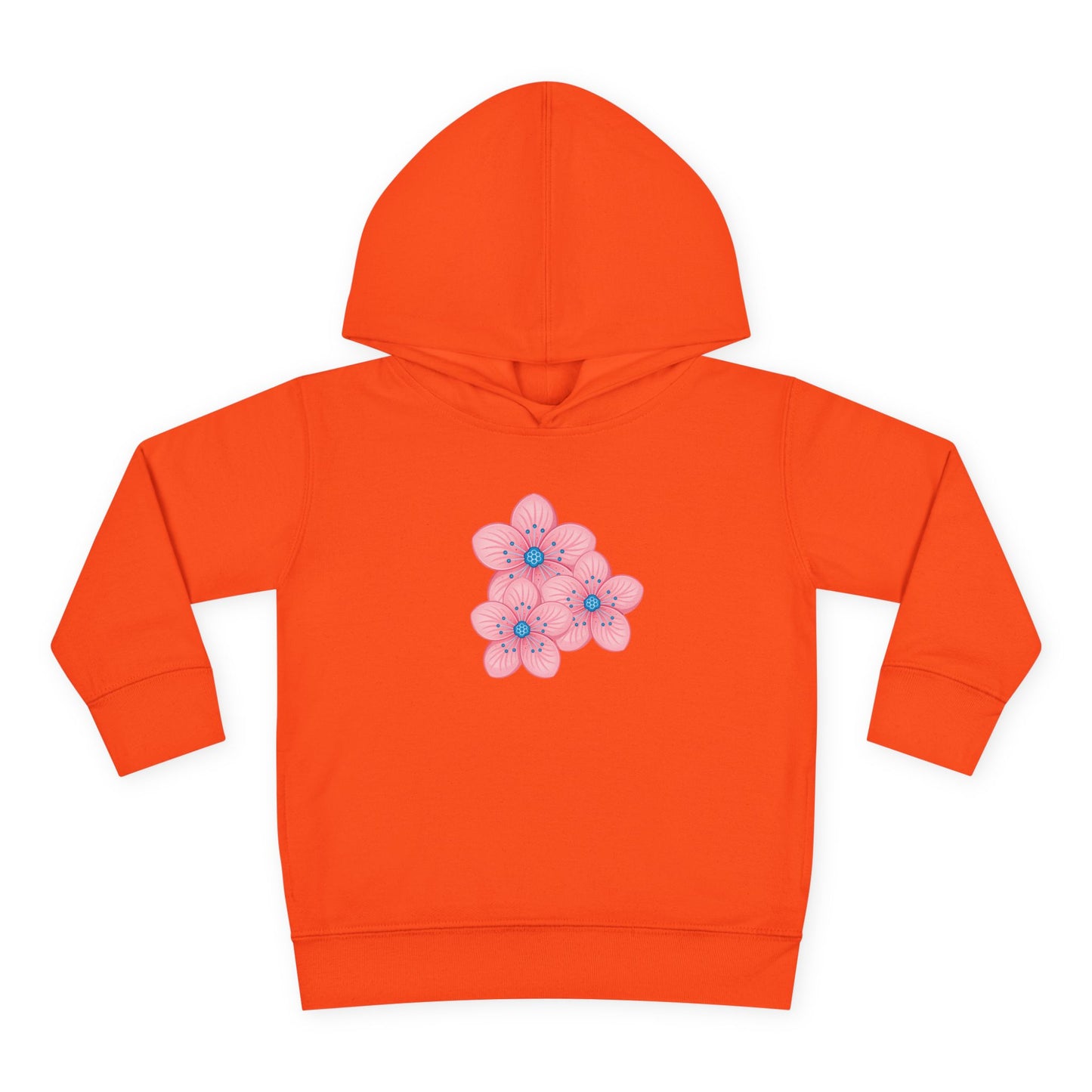 Adorable Toddler Pullover Fleece Hoodie with Pink Flower Design, Kids Sweatshirt, Toddler Clothing, Spring Outfit, Cute Gift for Kids