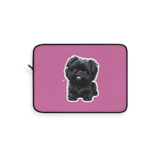 Cute Puppy Laptop Sleeve with Adorable Dog Design, Dog Lover Gift, Laptop Case, Pet Owner Accessory, Pink Sleeve