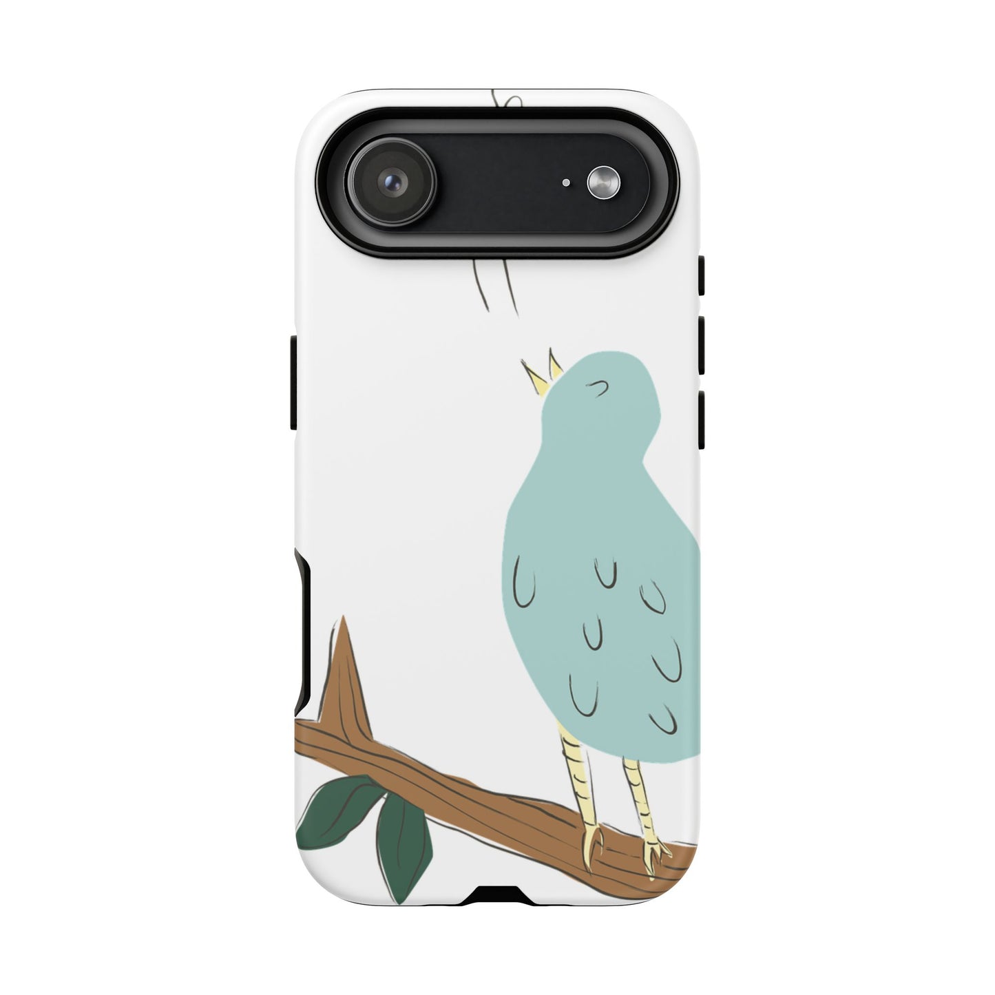 Birdsong Phone Case — Cute Blue Bird on Branch Protective Case