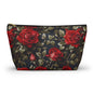 Elegant Floral Accessory Pouch | Makeup Bag, Travel Organizer, Gift for Her, Rose Design, Toiletry Case, Cosmetic Pouch