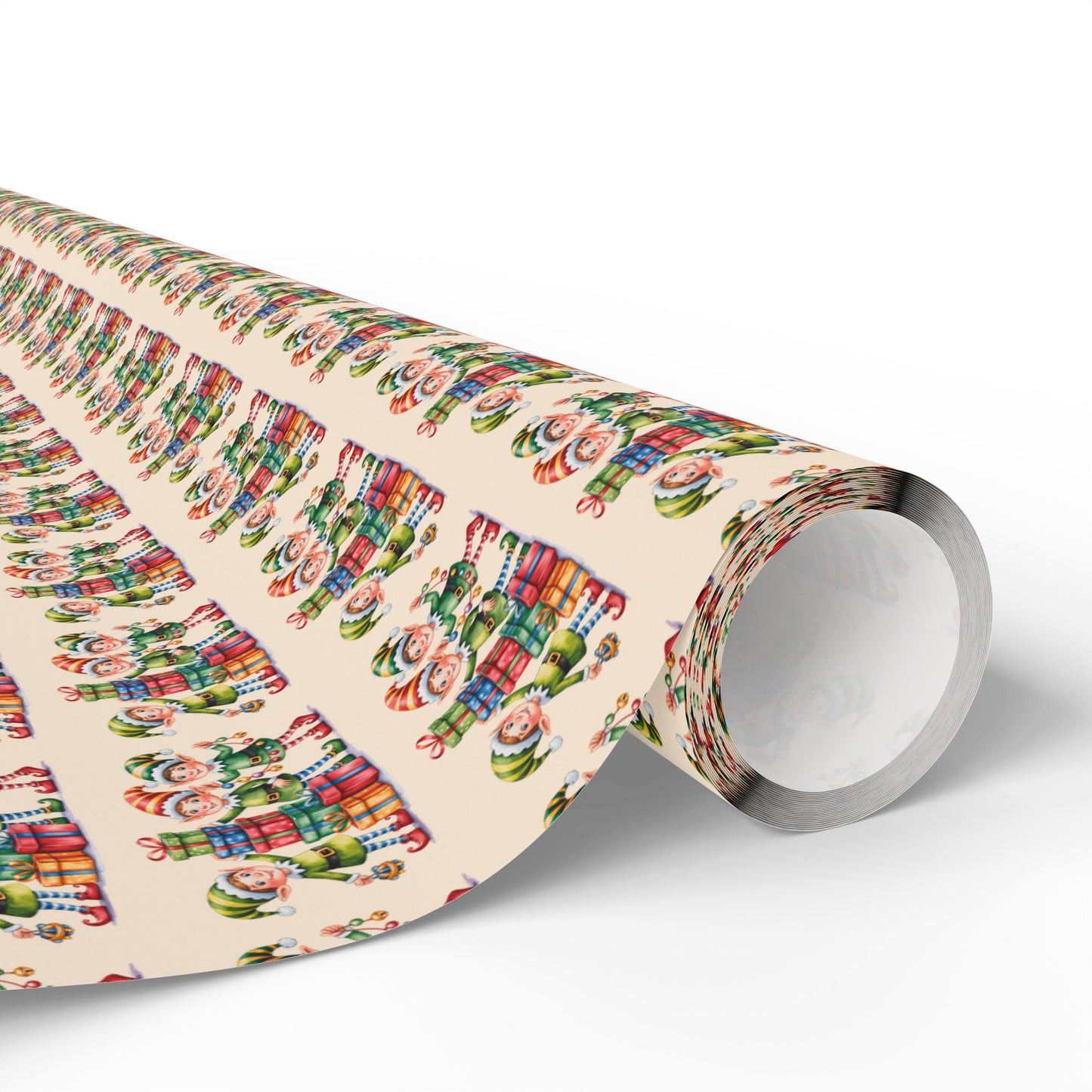 Holiday Gnome Wrapping Paper Roll – Colorful Santa Gnome Gift Wrap