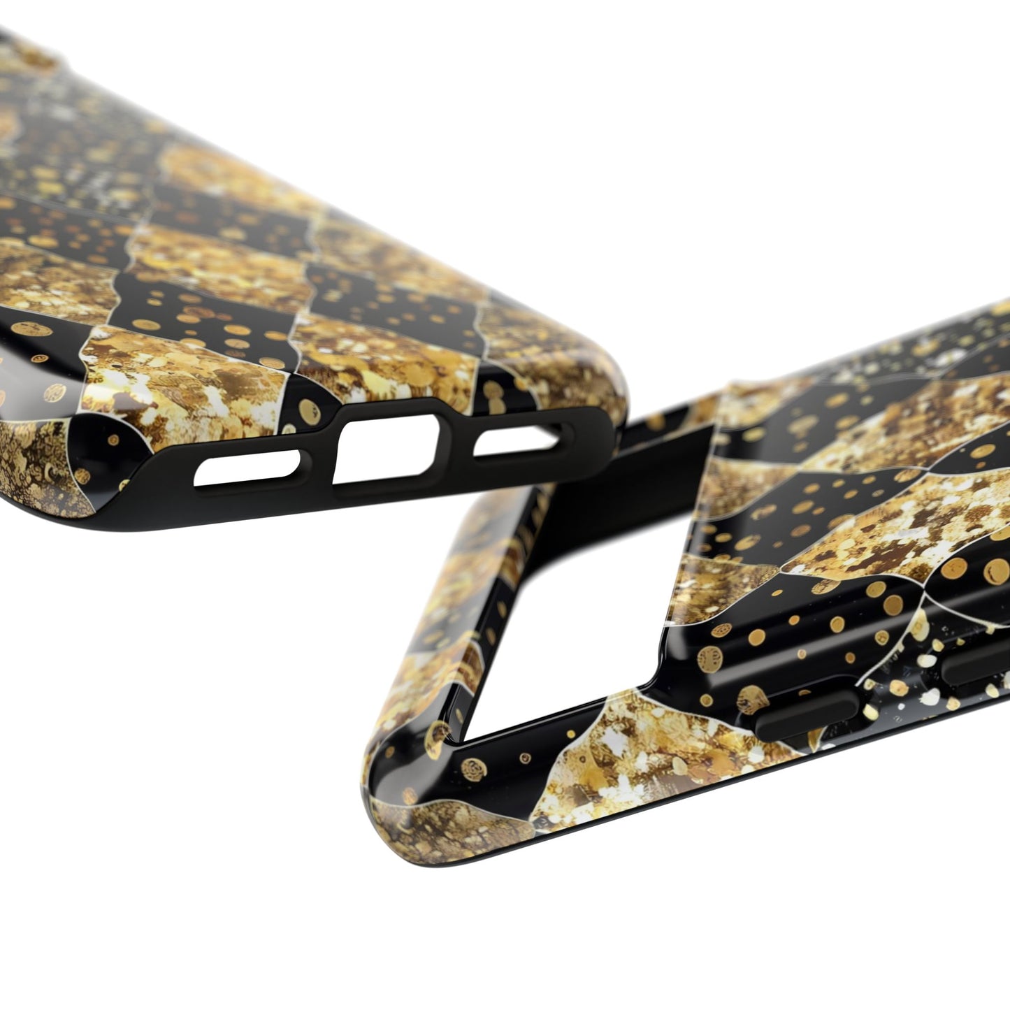 Elegant Gold & Black Phone Case for Tough Protection