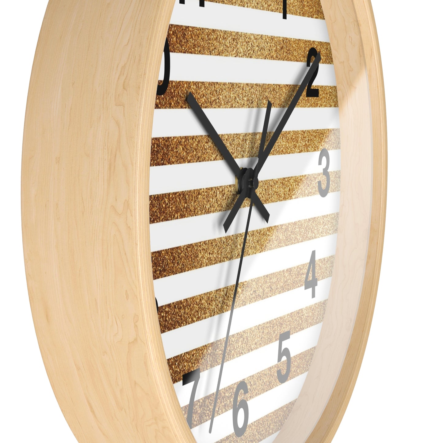 Stylish Wooden Striped Wall Clock, Modern Home Decor, Unique Gift, Minimalist Design, Living Room Wall Art, Timeless Addition