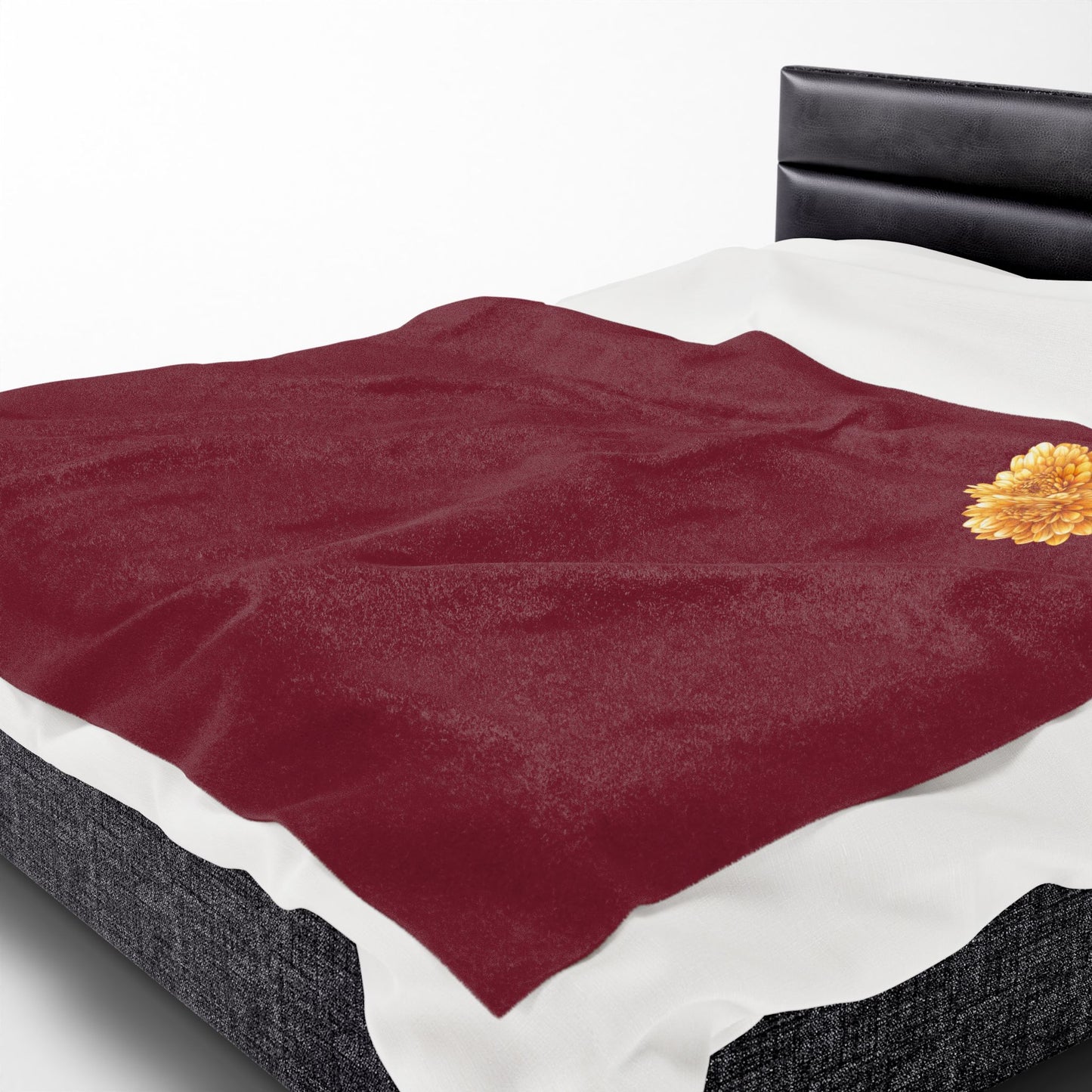 Cozy Velveteen Plush Blanket with Floral Design, Soft Throw Blanket for Home, Wedding Gift, Autumn Decor, Personalized Gift