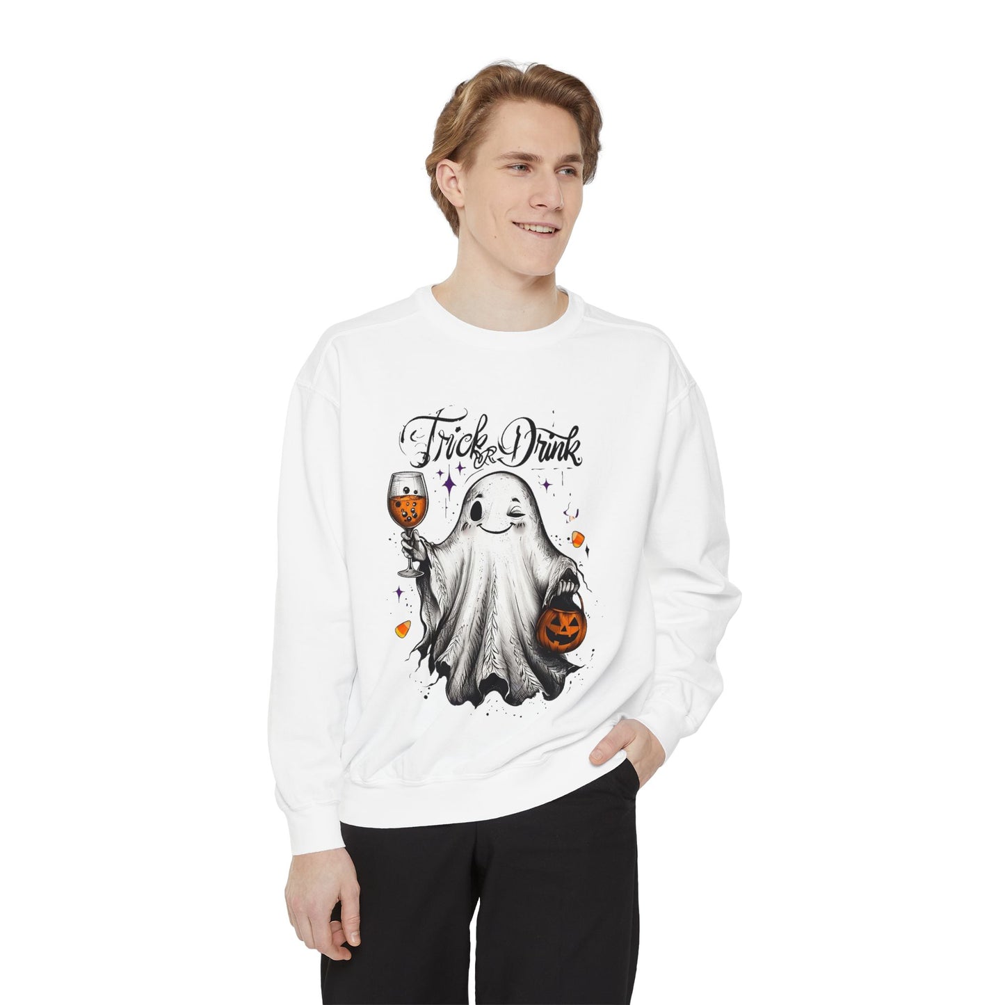 Spooky Ghost Sweatshirt | Trick or Treat Apparel, Halloween Gift, Cozy Unisex Top, Fall Fashion, Casual Wear