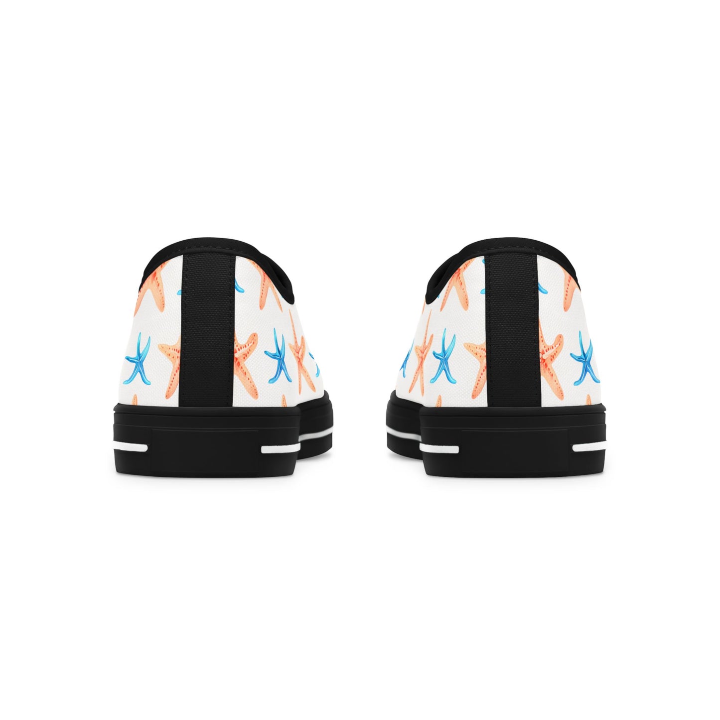 Starfish Print Sneakers — Beachy Low-Top Canvas Shoes