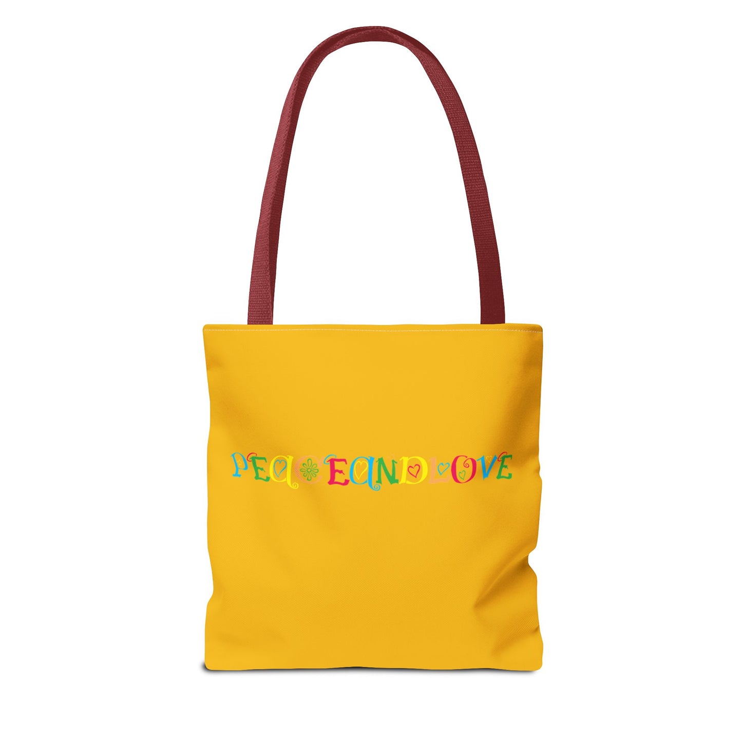Colorful Peace and Love Tote Bag | Eco-Friendly Shopping Bag, Beach Tote, Gift for Friends, Everyday Carryall