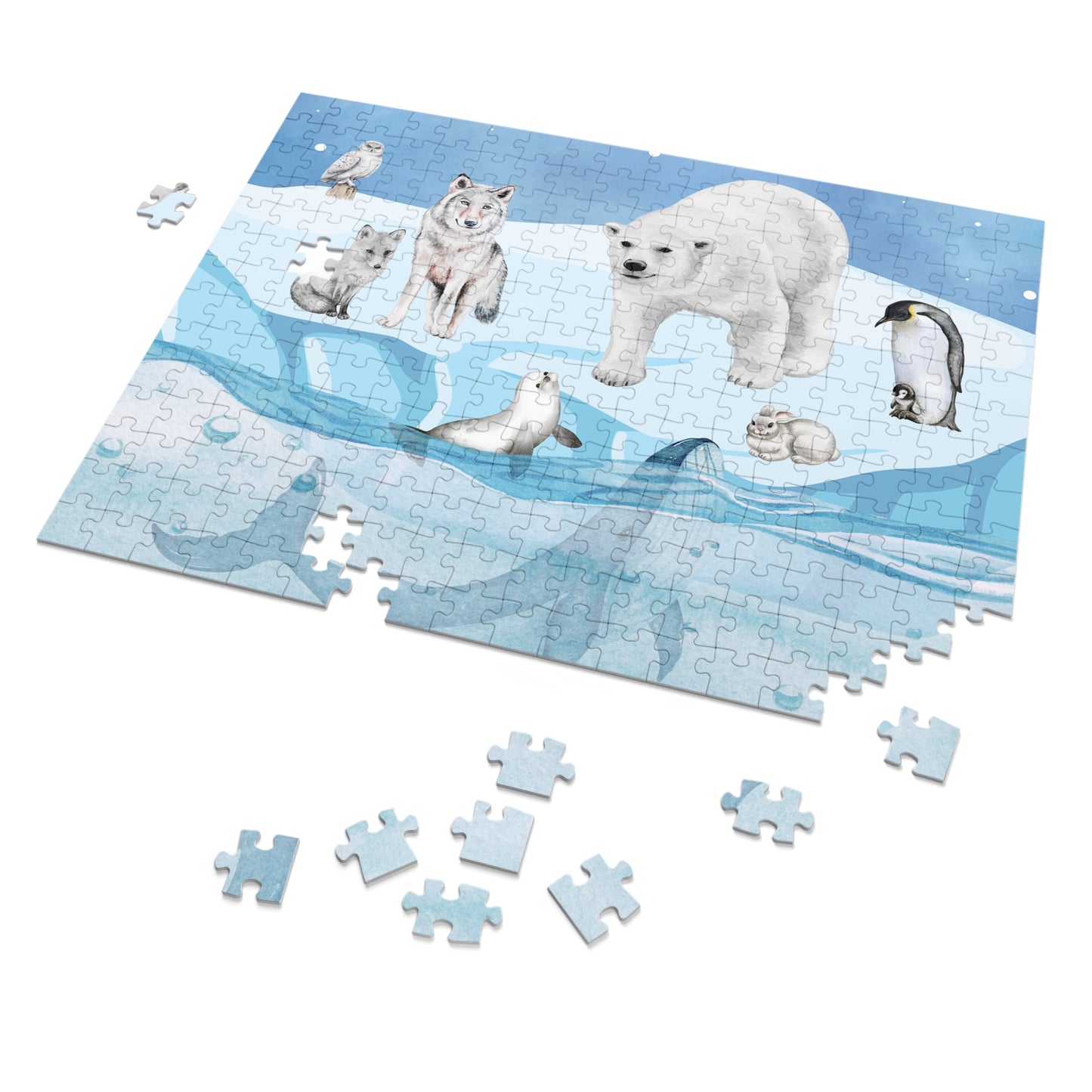 Polar Wildlife Jigsaw Puzzle, Relaxing Family Game, Educational Kids Activity, Nature Lover Gift, Arctic Animals Decor