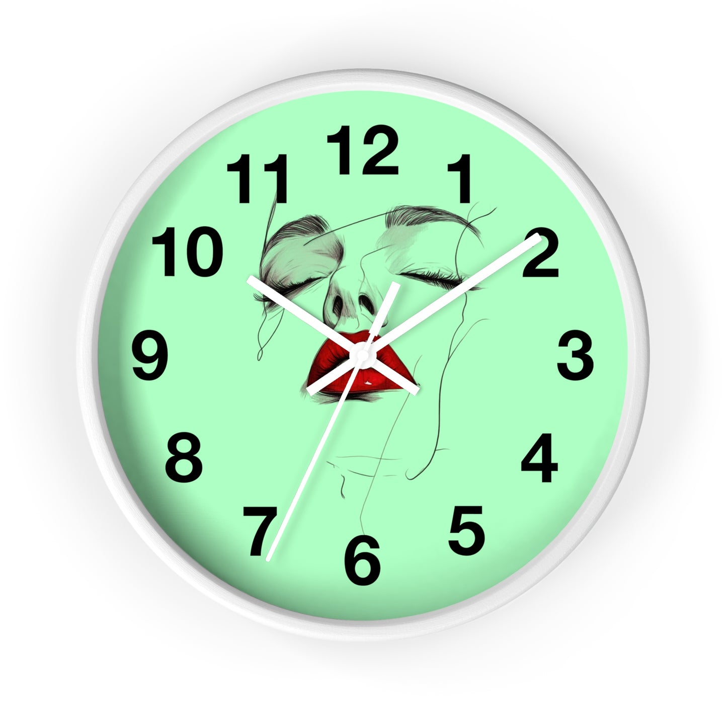 Artistic Lips Wall Clock, Modern Decor, Home Accent, Unique Gift, Stylish Wall Art, Boho Living Space