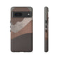 Abstract Earthtone Phone Case — Brown Layered Rugged Tough Case