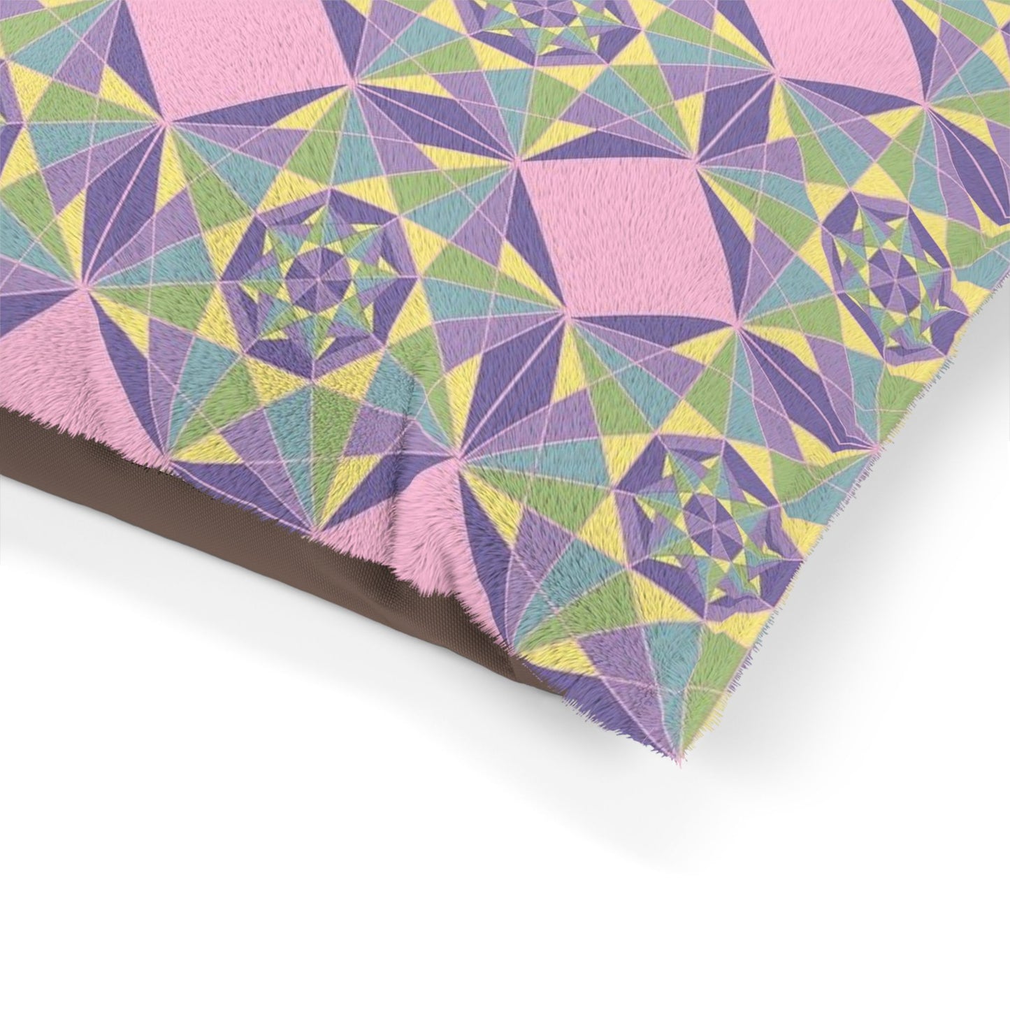 Personalized Pet Bed with Colorful Geometric Pattern, Cozy Dog Bed, Cat Bed, Customizable Pet Pillow, Unique Pet Gift