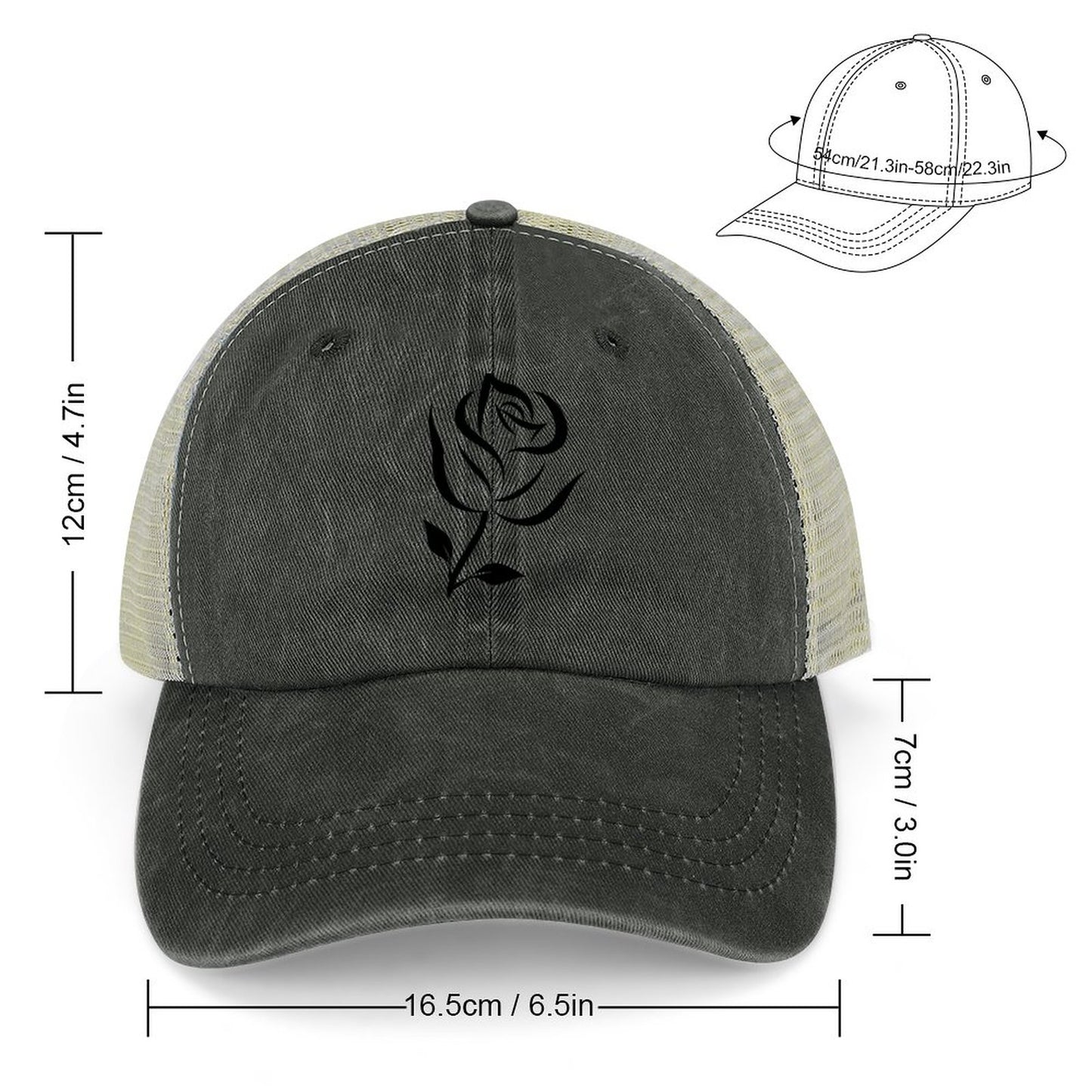 Cotton Trucker Hat for Casual Style - Rose