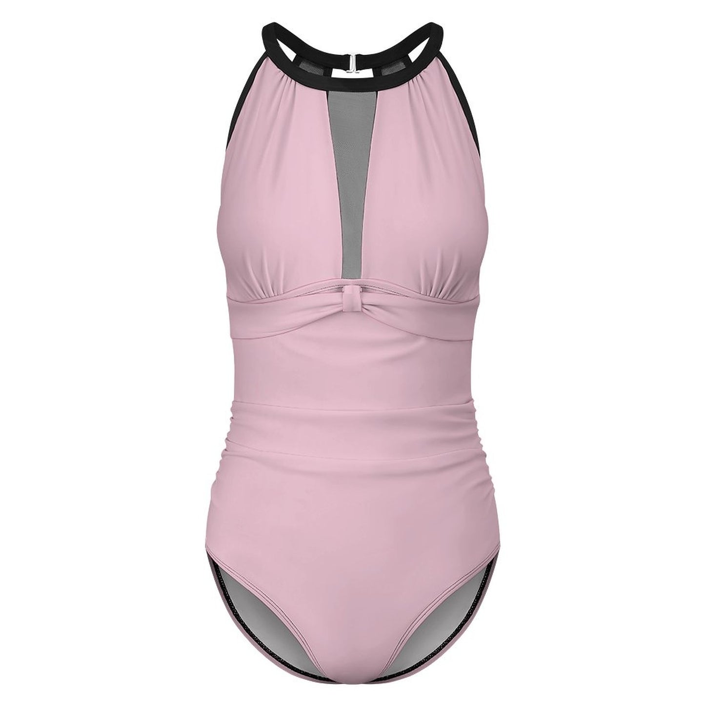 Sheer Mesh One-Piece Swimsuit Light Pink