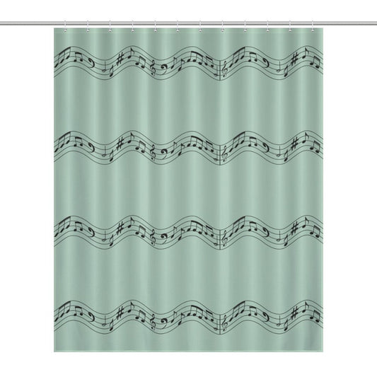 Musical note shower curtain