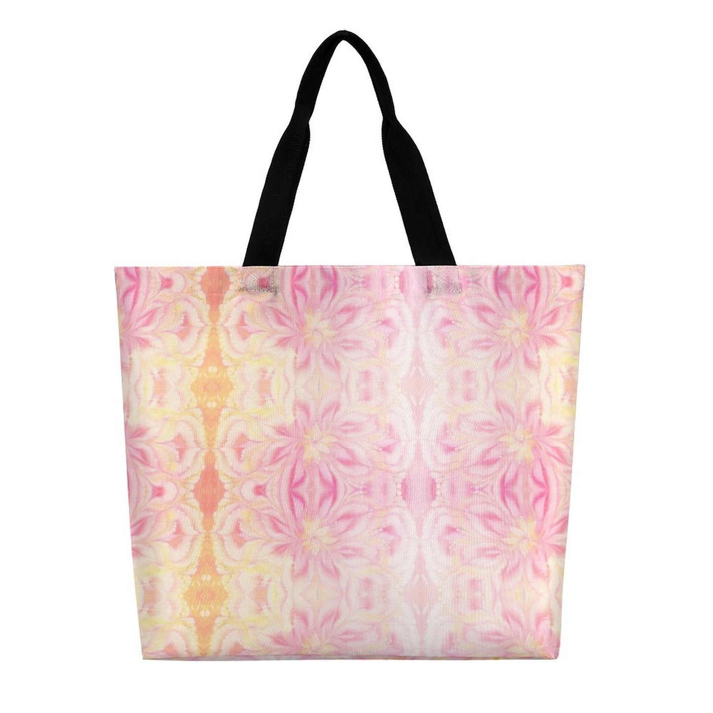 Large One Shoulder Shopping Bag Pink Tie-Dye