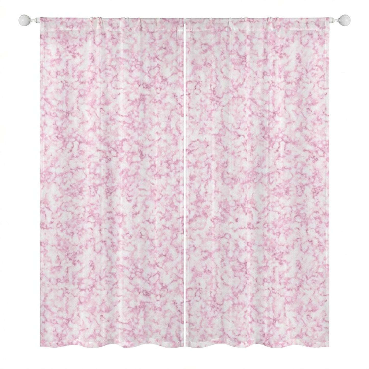 Sheer Curtain Pink and White