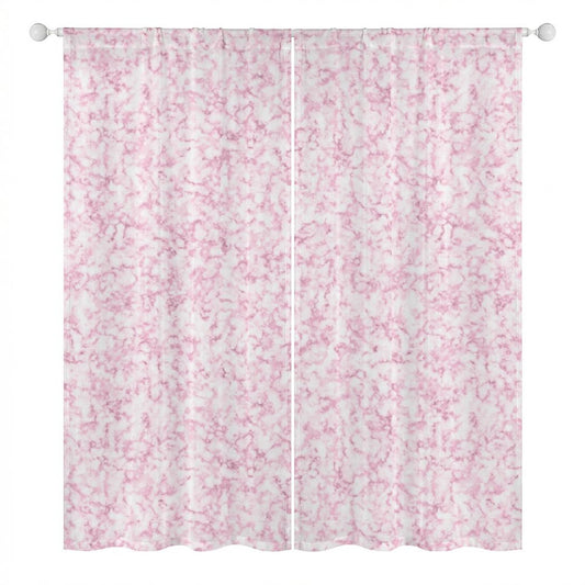 Sheer Curtain Pink and White