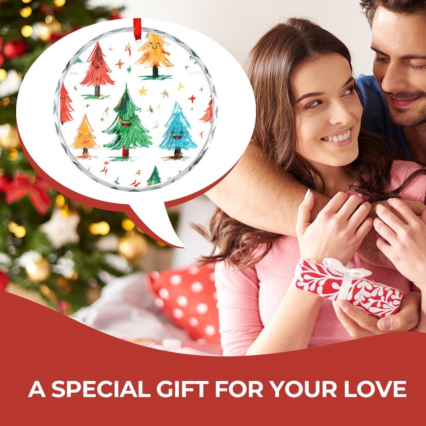 Glass Circular Ornament Pendant