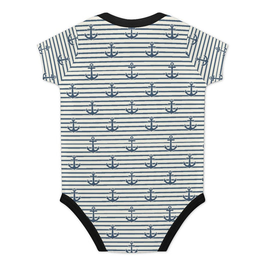 Faux Cotton Short Sleeve Baby Romper Anchors